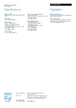 Preview for 2 page of Philips SVC2520W Specification Sheet