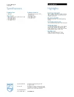 Preview for 2 page of Philips SVC2545W Specification Sheet