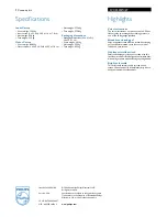 Preview for 2 page of Philips SVC3520W Specifications