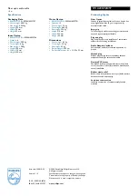 Предварительный просмотр 2 страницы Philips SWA2043NB Specification Sheet