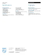 Preview for 2 page of Philips SWS2103W Specifications