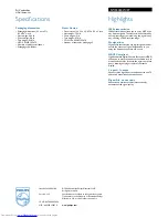 Предварительный просмотр 2 страницы Philips SWS3434W Specification Sheet