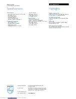 Preview for 2 page of Philips SWV2007W Specifications