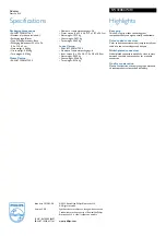 Preview for 2 page of Philips SWV2084W Specifications