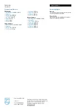 Preview for 2 page of Philips SWV2099 Specifications