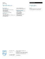 Preview for 2 page of Philips SWV2116 Specification Sheet