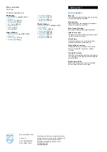 Preview for 2 page of Philips SWV2210 Specifications