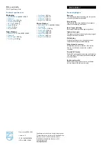 Preview for 2 page of Philips SWV2238 Specifications