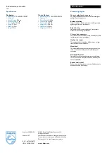 Предварительный просмотр 2 страницы Philips SWV3524 Specification Sheet