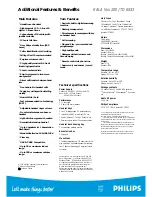 Preview for 2 page of Philips TD 6533 Specifications