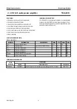 Предварительный просмотр 2 страницы Philips TDA2615 Datasheet