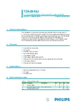 Предварительный просмотр 1 страницы Philips TDA8946J Specification Sheet