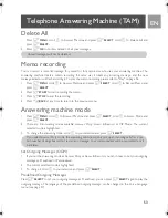 Предварительный просмотр 53 страницы Philips Telephone Answering Machine User Manual