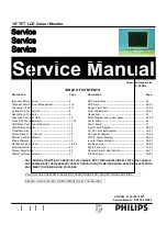 Предварительный просмотр 1 страницы Philips TFT LCD Colour Monitor Service Manual