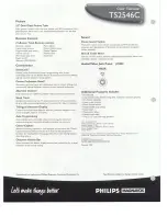 Preview for 2 page of Philips TS2546C Specifications