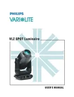 Preview for 1 page of Philips VARI LITE VLZ SPOT Luminaire User Manual