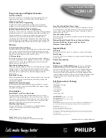 Preview for 2 page of Philips VCB411AT Specification Sheet