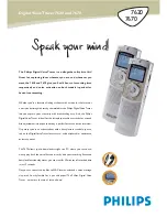 Предварительный просмотр 1 страницы Philips Voice Tracer 7620 Brochure & Specs