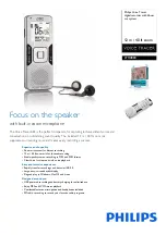 Philips Voice Tracer LFH0884 Specifications preview