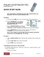 Preview for 1 page of Philips VOICETRACER 7790 Quick Start Manual