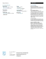 Предварительный просмотр 2 страницы Philips VOX120 Specification Sheet