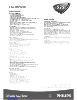 Preview for 2 page of Philips VR 525/02 Specification Sheet