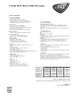 Preview for 2 page of Philips VR 742 Specifications