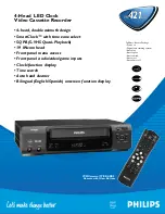 Preview for 1 page of Philips VR421CAT Specifications