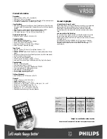 Preview for 2 page of Philips VR501/00P Specifications