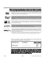 Preview for 5 page of Philips VR608/07 User Manual