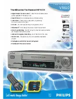 Philips VR610 Specification Sheet preview