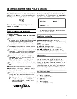 Preview for 4 page of Philips VR860/07 Operating Instructions Manual