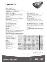 Preview for 2 page of Philips VR870L/02 Specifications