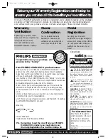 Предварительный просмотр 2 страницы Philips VRX240AT Owner'S Manual