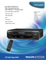 Philips VRX260AT Specifications preview