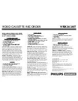 Предварительный просмотр 2 страницы Philips VRX363AT Specifications