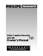 Предварительный просмотр 1 страницы Philips VRX463 Owner'S Manual