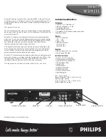 Preview for 2 page of Philips WVH111 Technical Specifications