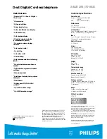 Preview for 2 page of Philips Xalio 200 Specifications