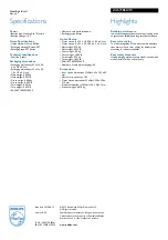 Preview for 2 page of Philips ZA675B6A Specifications