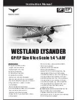 Предварительный просмотр 1 страницы Phoenix Model westland lysander Instruction Manual