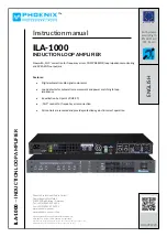 Предварительный просмотр 1 страницы Phoenix ILA-1000 Instruction Manual