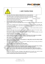 Предварительный просмотр 4 страницы Phoenix MELANGE 5L Operating And Service Manual