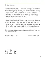 Preview for 5 page of Phonak Ambra M H2O User Manual