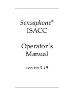 Phonetics Sensaphone ISACC Operator'S Manual preview