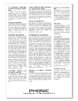 Preview for 32 page of Phonic AM 240 User Manual