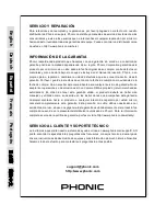 Предварительный просмотр 22 страницы Phonic AM220 User Manual