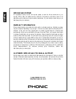 Предварительный просмотр 14 страницы Phonic AM844D User Manual