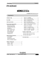 Preview for 3 page of Phonic DFX256 User Manual