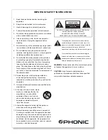 Предварительный просмотр 2 страницы Phonic i7200 XrossTech User Manual